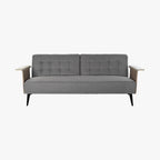 Sofá Cama Cinza com Estrutura em Madeira e Sistema Click - Clack MOVE - Gato Preto