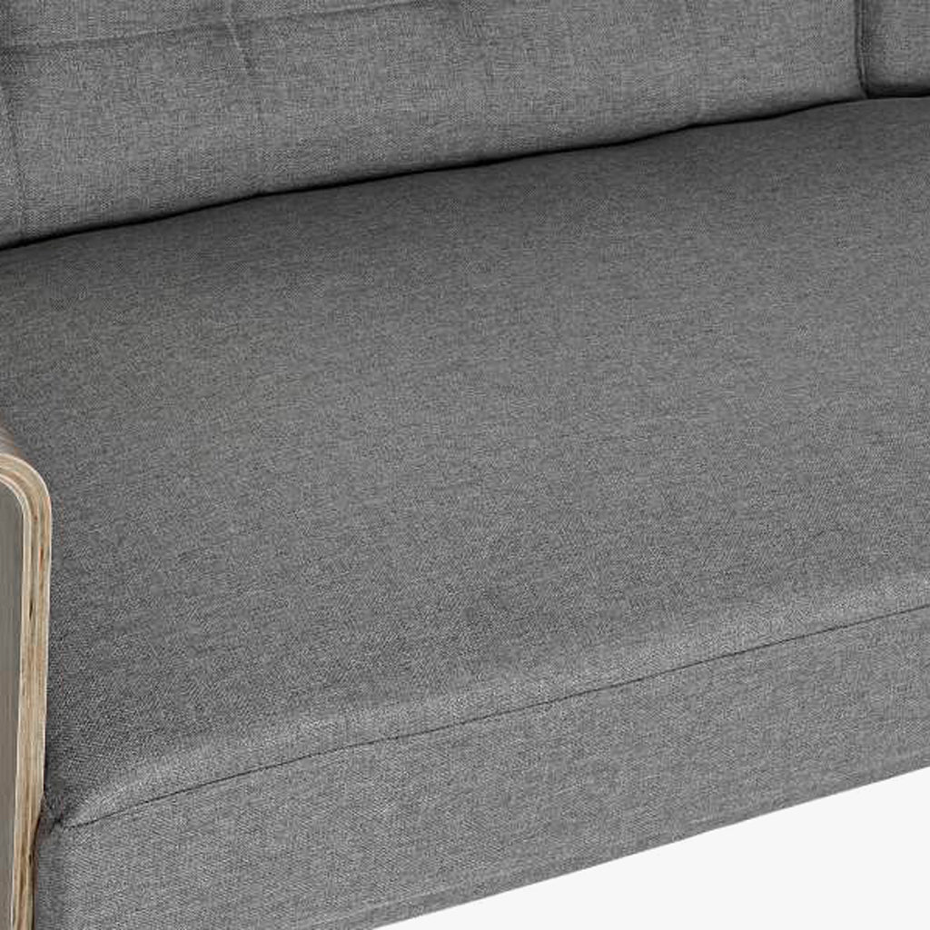 Sofá Cama Cinza com Estrutura em Madeira e Sistema Click - Clack MOVE - Gato Preto