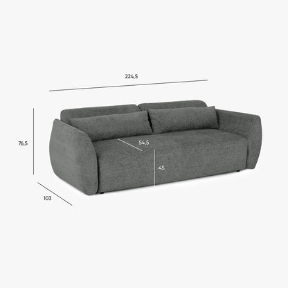 Sofá cama cinzento BARDOT - Gato Preto