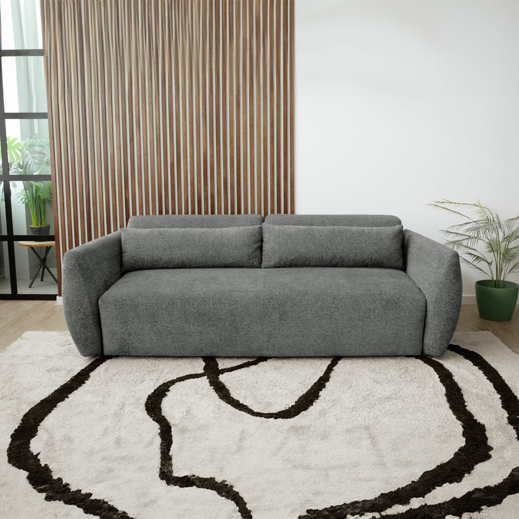 Sofá cama cinzento BARDOT - Gato Preto