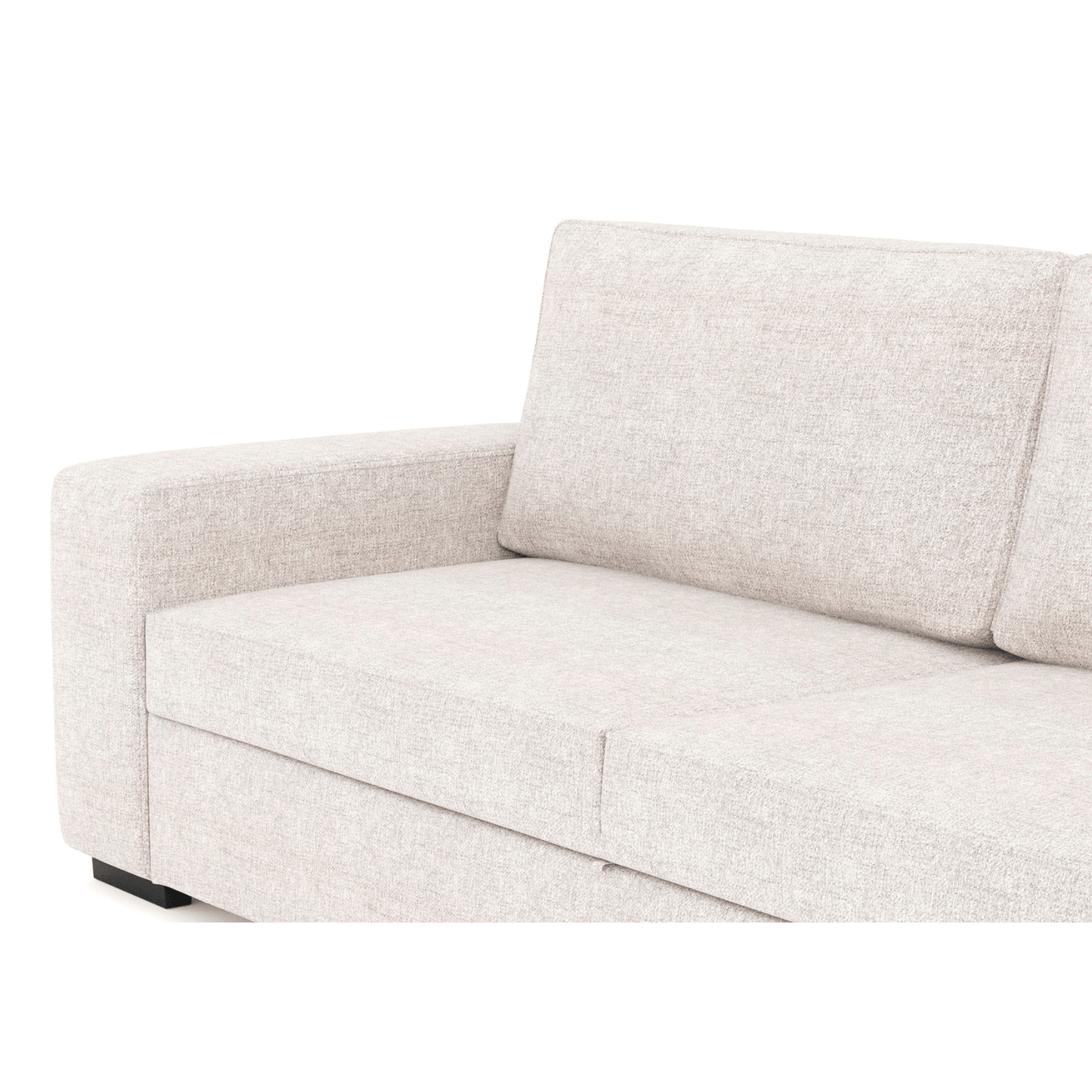 Sofá cama com 2 pufes bege AVERY - Gato Preto