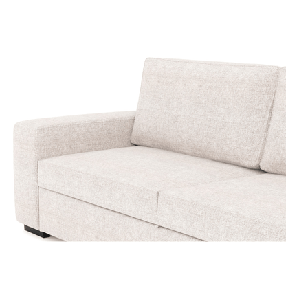 Sofá cama com 2 pufes bege AVERY - Gato Preto