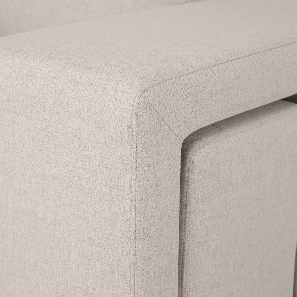 Sofá cama com 2 pufes bege AVERY - Gato Preto