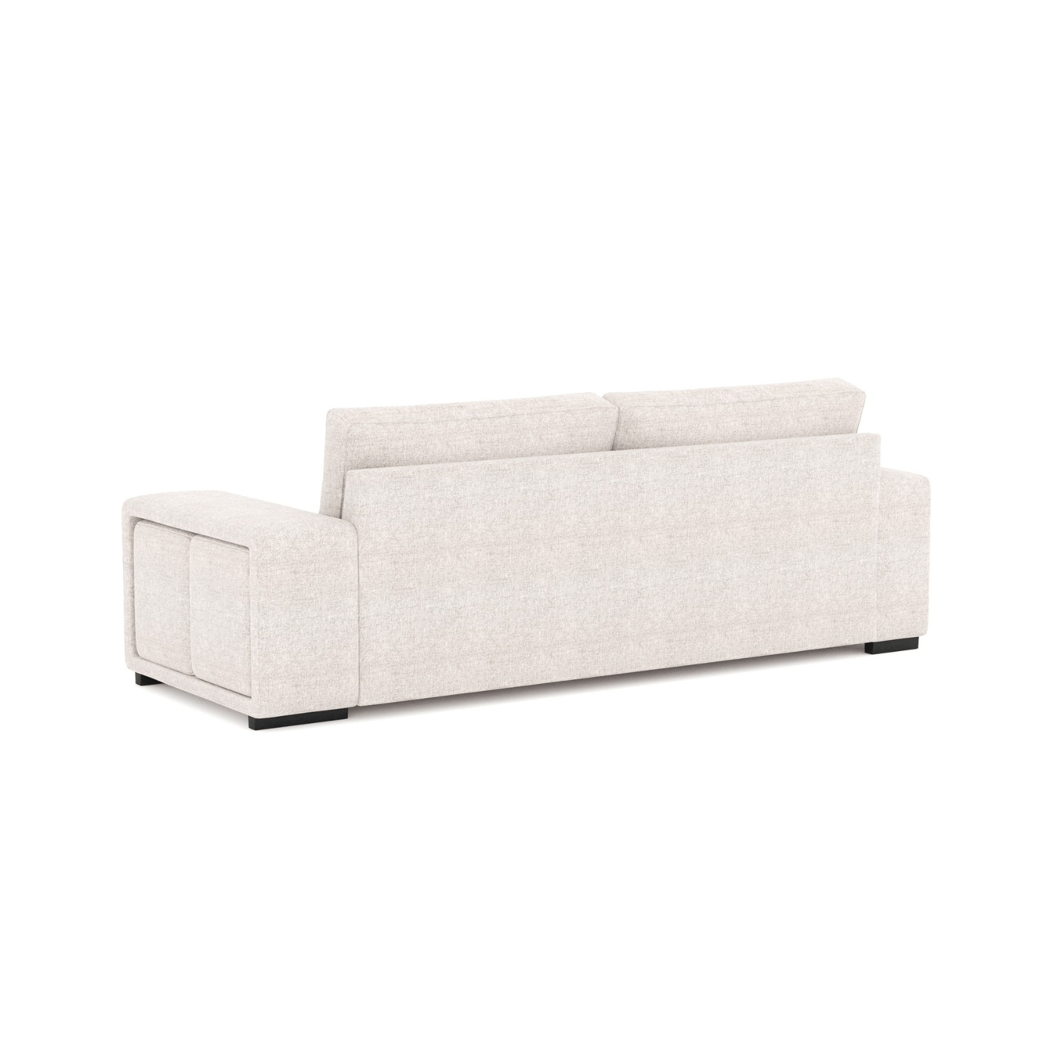 Sofá cama com 2 pufes bege AVERY - Gato Preto