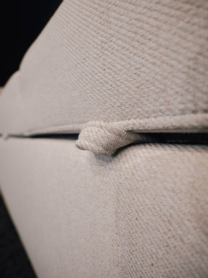 Sofá cama com 2 pufes bege AVERY - Gato Preto