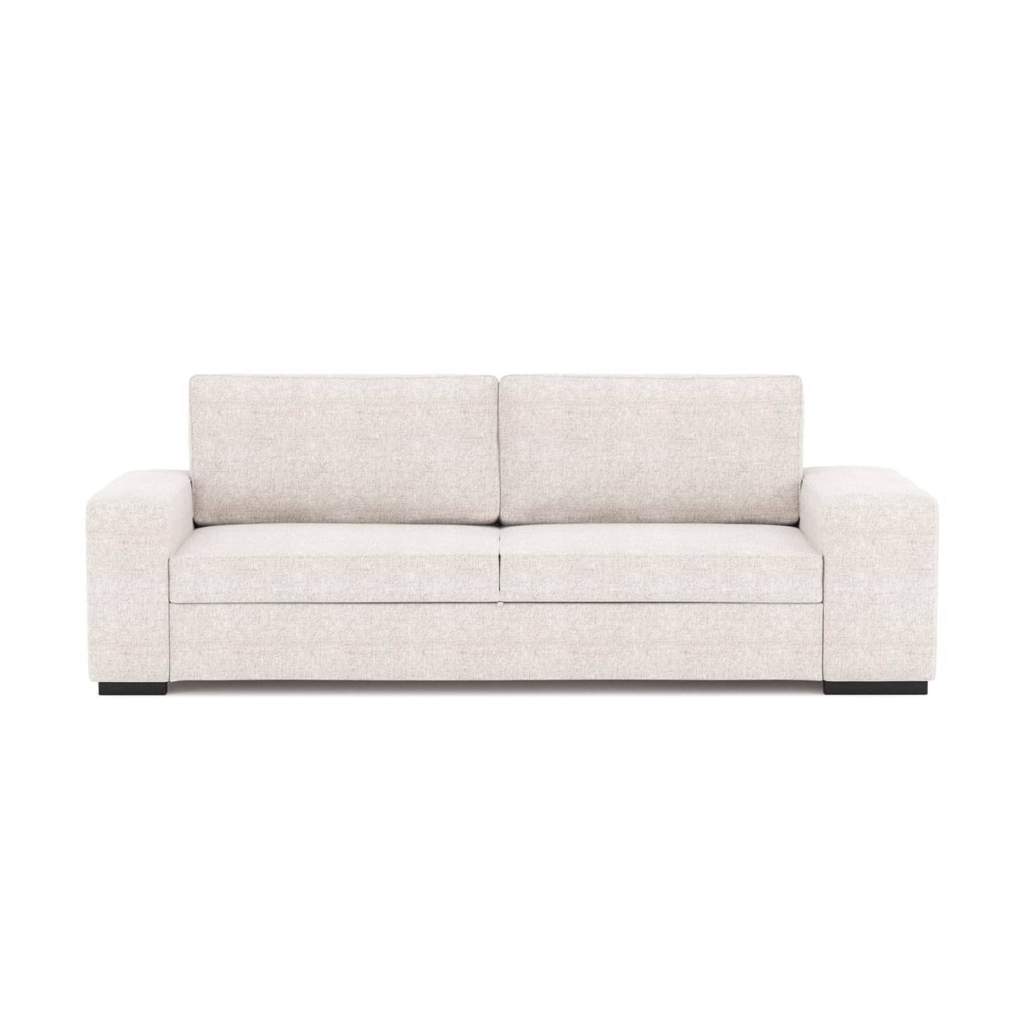 Sofá cama com 2 pufes bege AVERY - Gato Preto