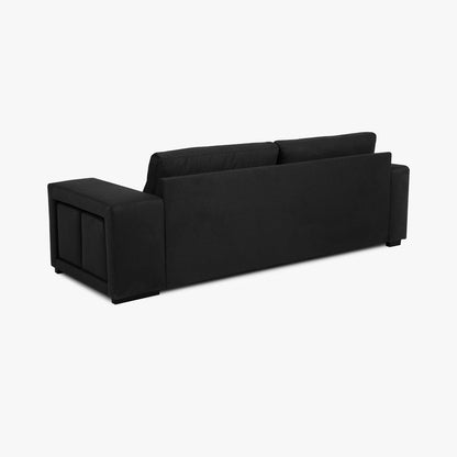 Sofá cama com 2 pufes bege AVERY - Gato Preto