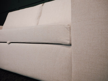 Sofá cama com 2 pufes bege AVERY - Gato Preto