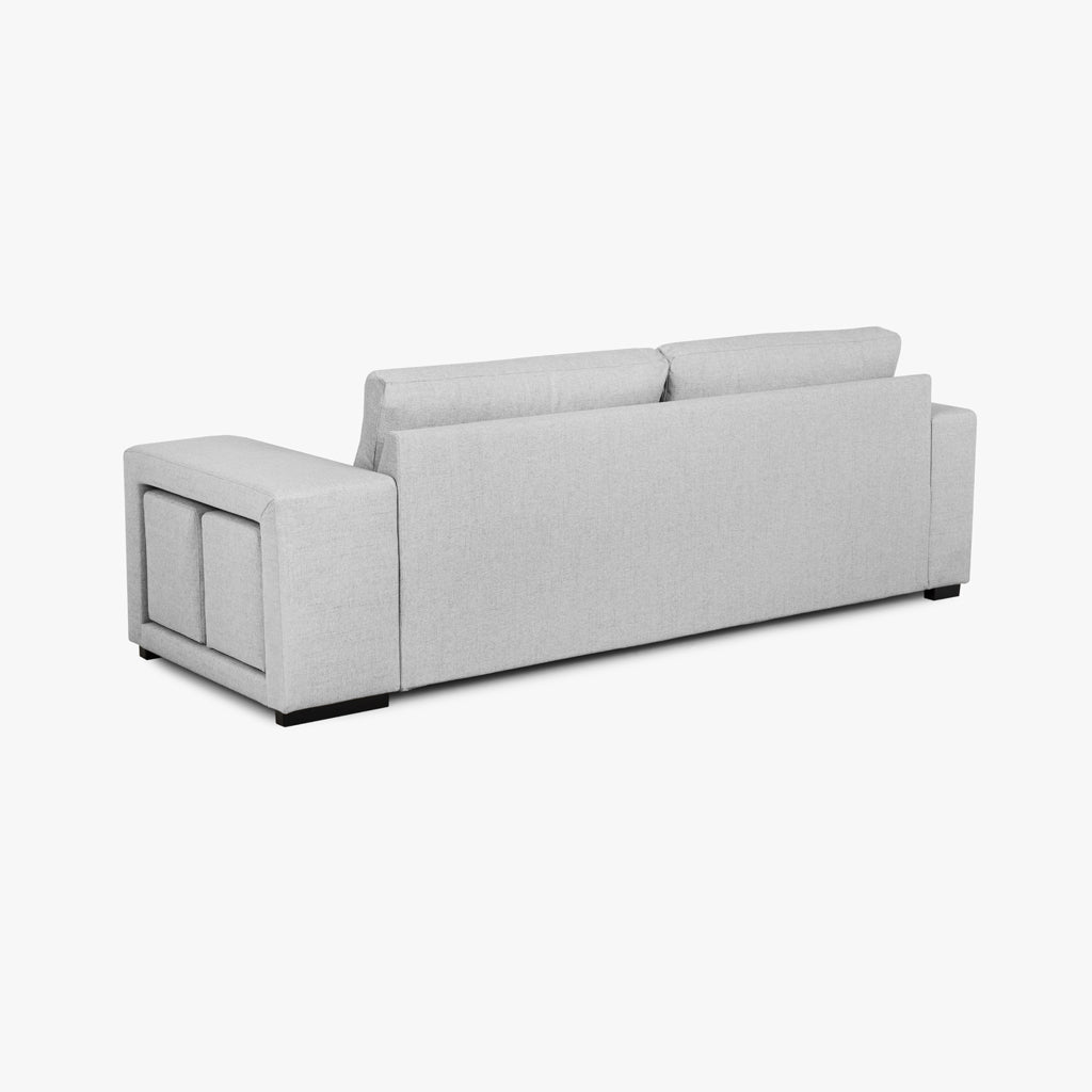 Sofá cama com 2 pufes bege AVERY - Gato Preto