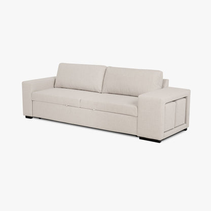 Sofá cama com 2 pufes bege AVERY - Gato Preto