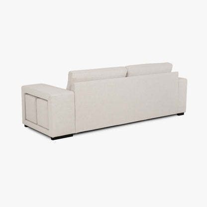 Sofá cama com 2 pufes bege AVERY - Gato Preto