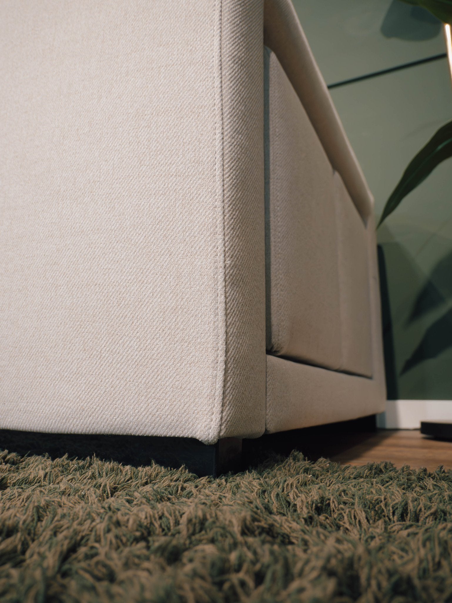 Sofá cama com 2 pufes bege AVERY - Gato Preto