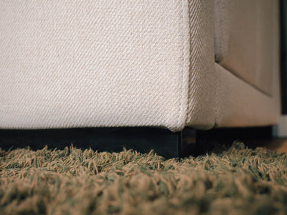 Sofá cama com 2 pufes bege AVERY - Gato Preto