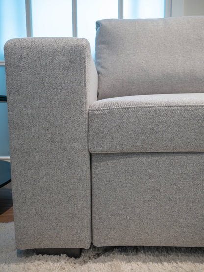 Sofá cama com 2 pufes cinza AVERY - Gato Preto