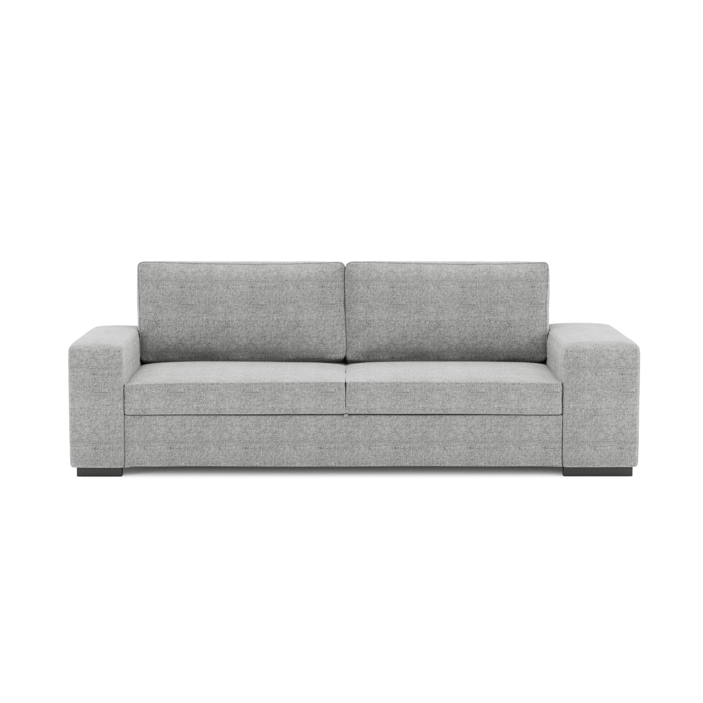 Sofá cama com 2 pufes cinza AVERY - Gato Preto