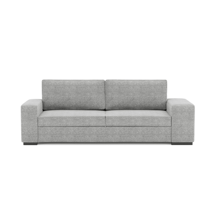 Sofá cama com 2 pufes cinza AVERY - Gato Preto