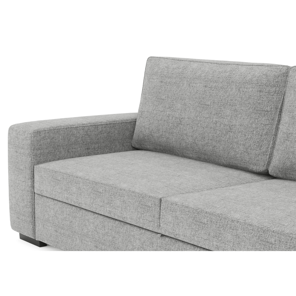 Sofá cama com 2 pufes cinza AVERY - Gato Preto