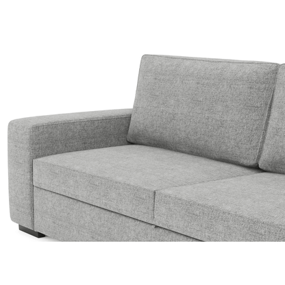 Sofá cama com 2 pufes cinza AVERY - Gato Preto