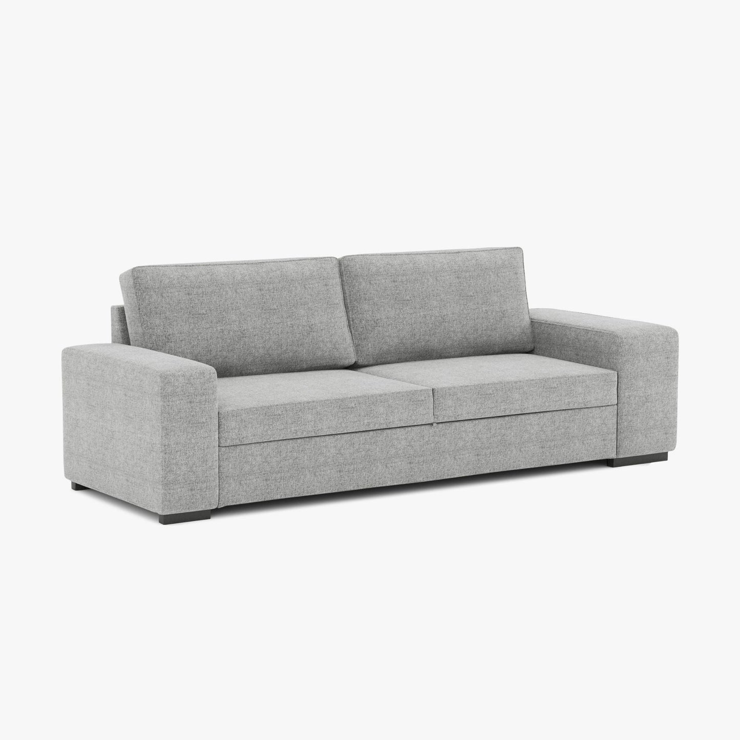 Sofá cama com 2 pufes cinza AVERY - Gato Preto