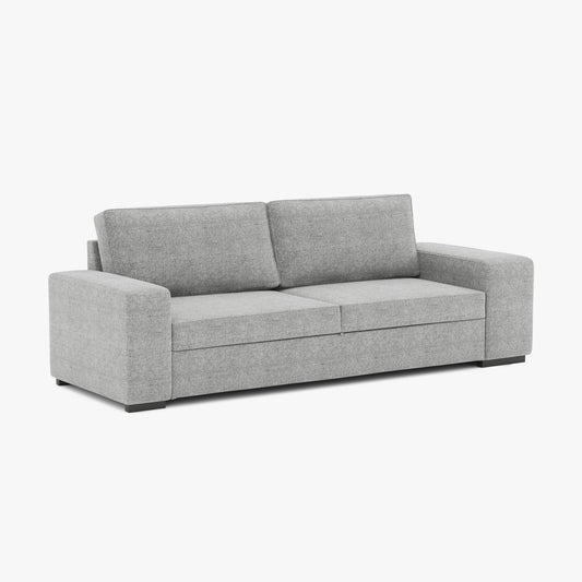 Sofá cama com 2 pufes cinza AVERY - Gato Preto