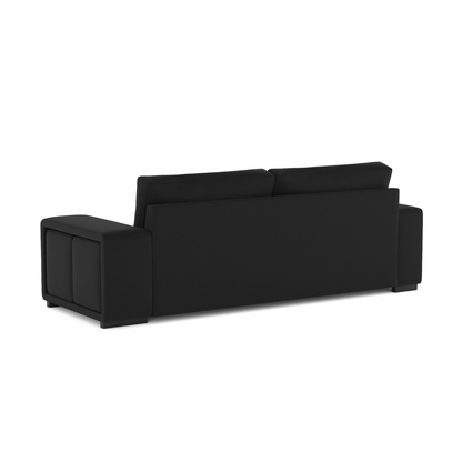 Sofá cama com 2 pufes preto AVERY - Gato Preto