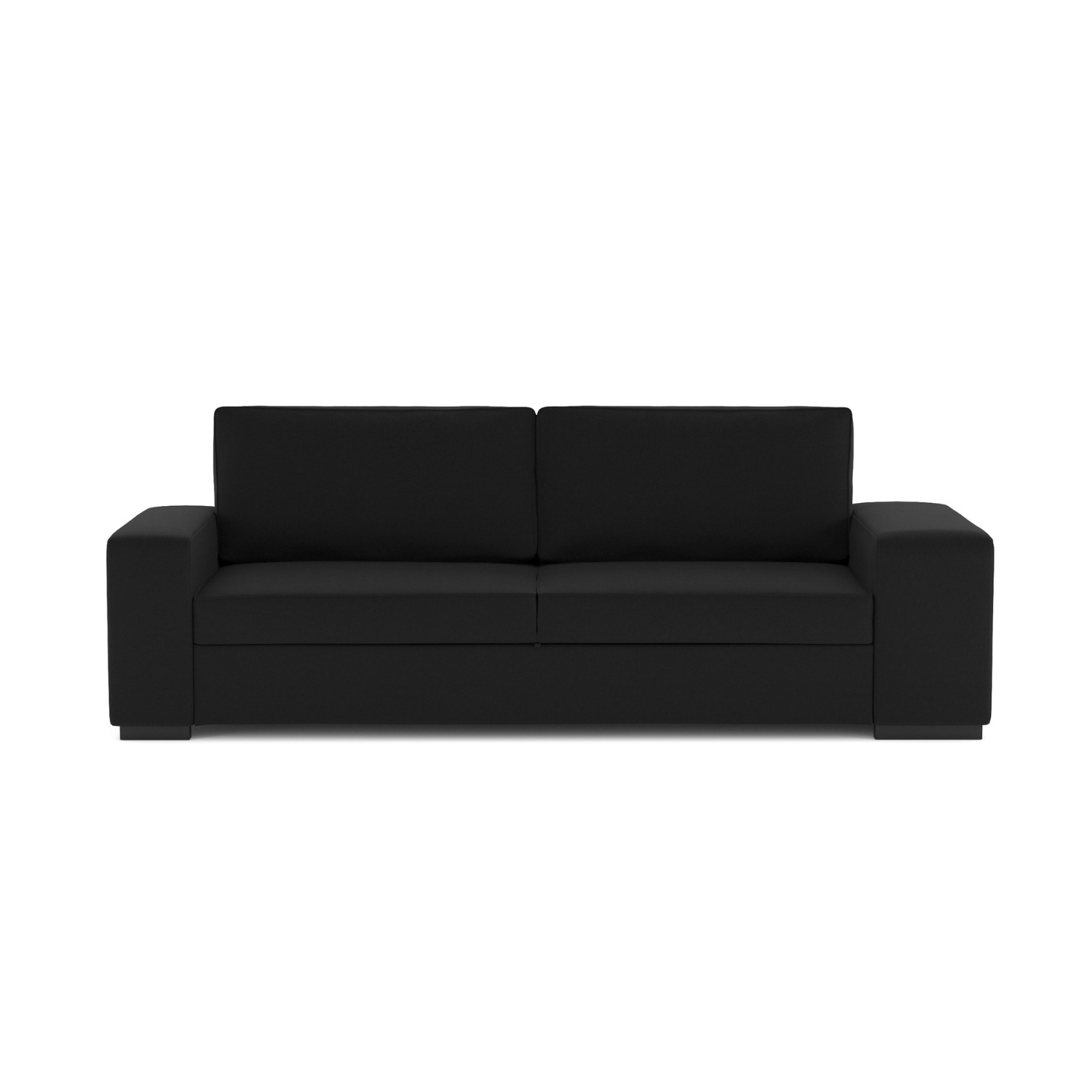 Sofá cama com 2 pufes preto AVERY - Gato Preto