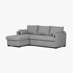 Sofá cama com chaise longue e arrumação cinza ORLANDO - Gato Preto