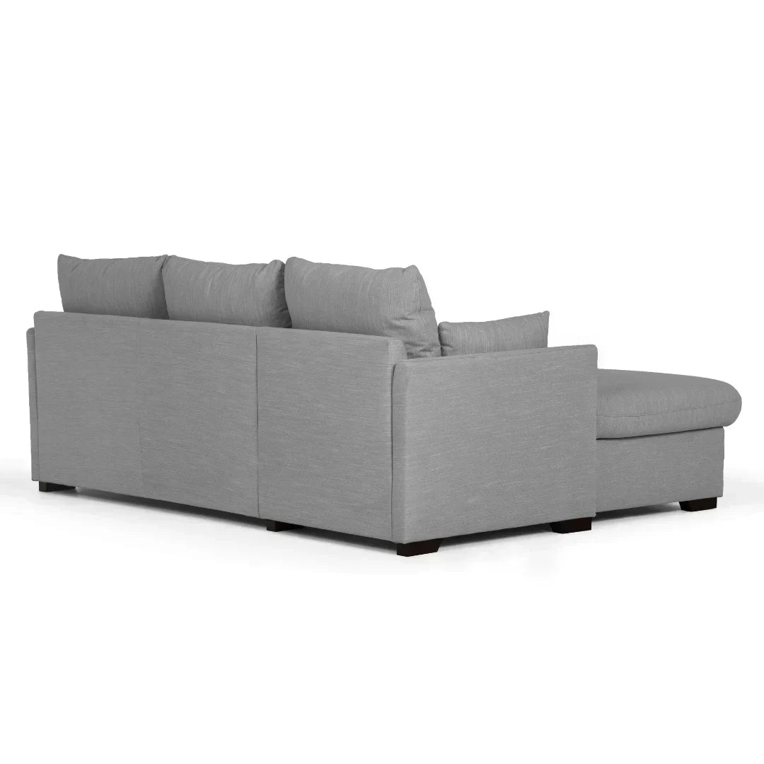 Sofá cama com chaise longue e arrumação cinza ORLANDO - Gato Preto