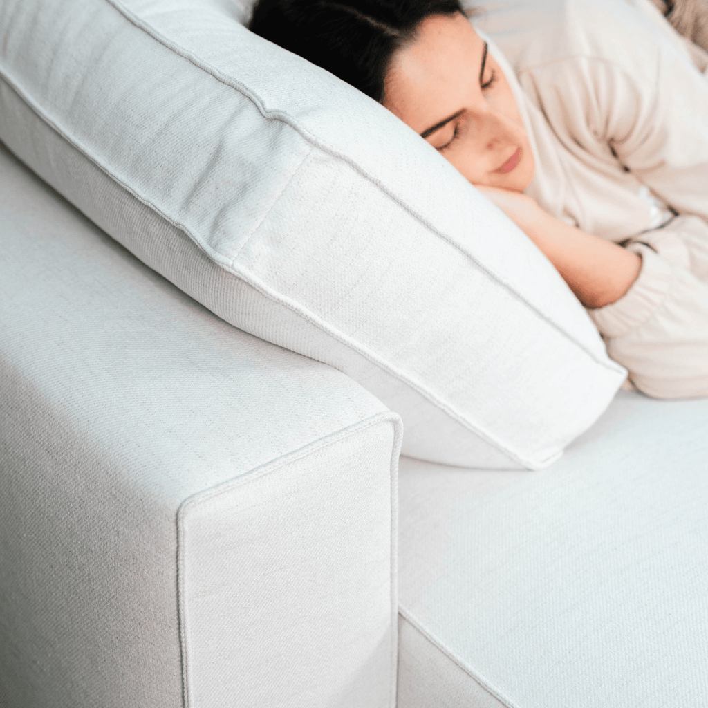 Sofá cama com chaise longue reversível bege JADE - Gato Preto