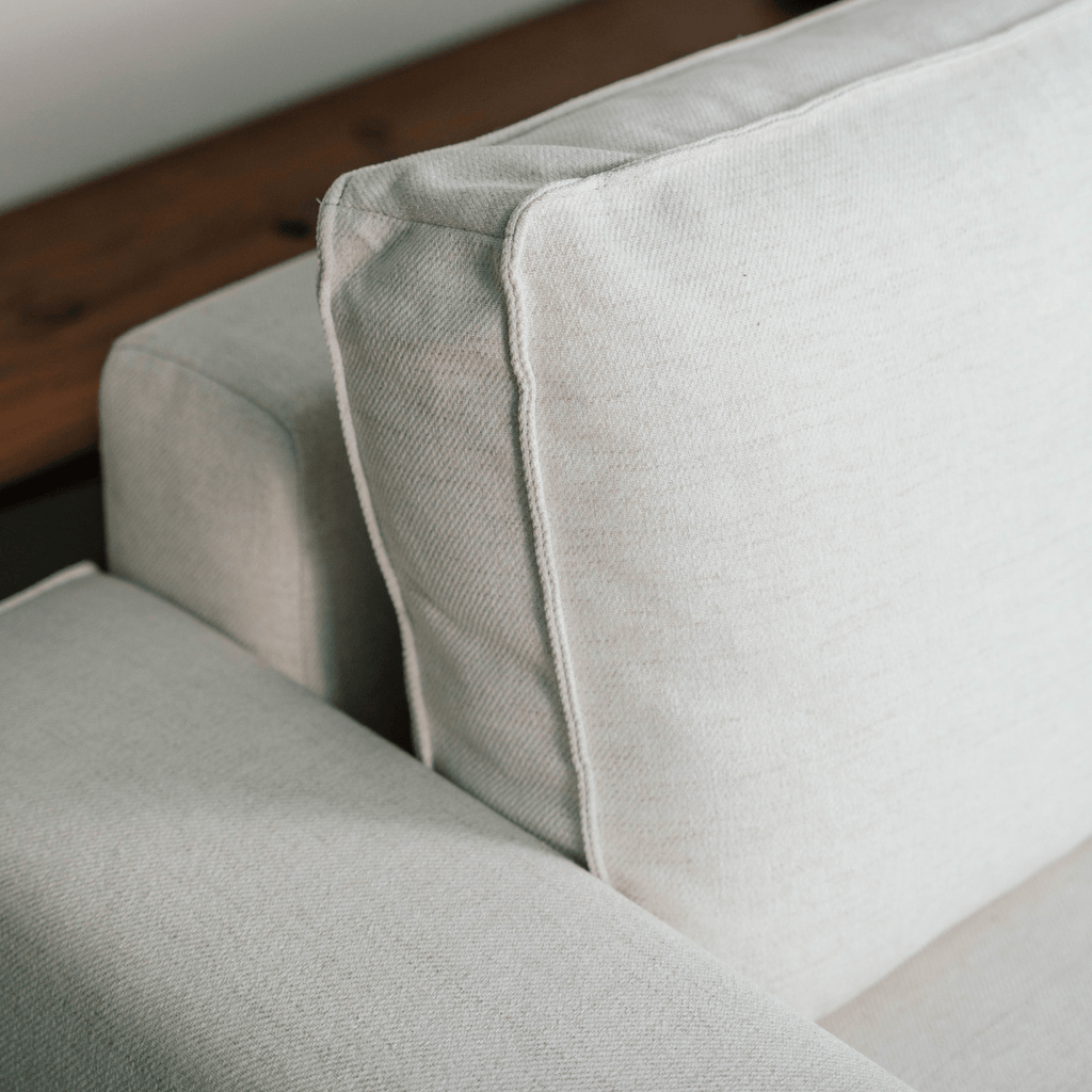 Sofá cama com chaise longue reversível bege JADE - Gato Preto