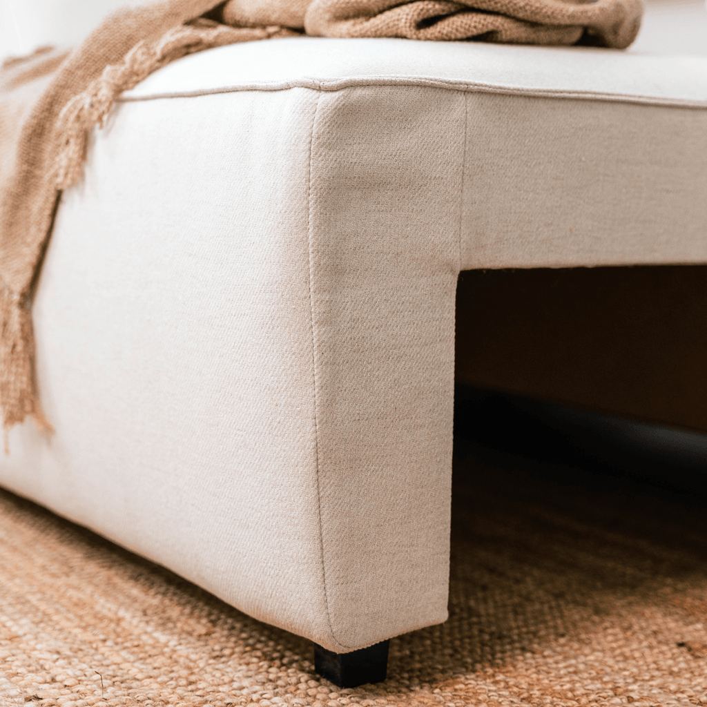 Sofá cama com chaise longue reversível bege JADE - Gato Preto