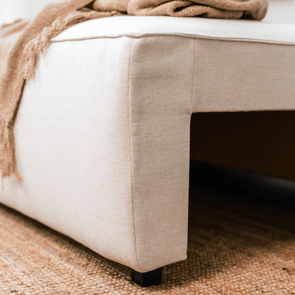 Sofá cama com chaise longue reversível bege JADE - Gato Preto