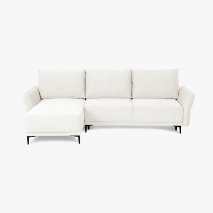 Sofá cama com chaise longue reversível bege TOBY - Gato Preto