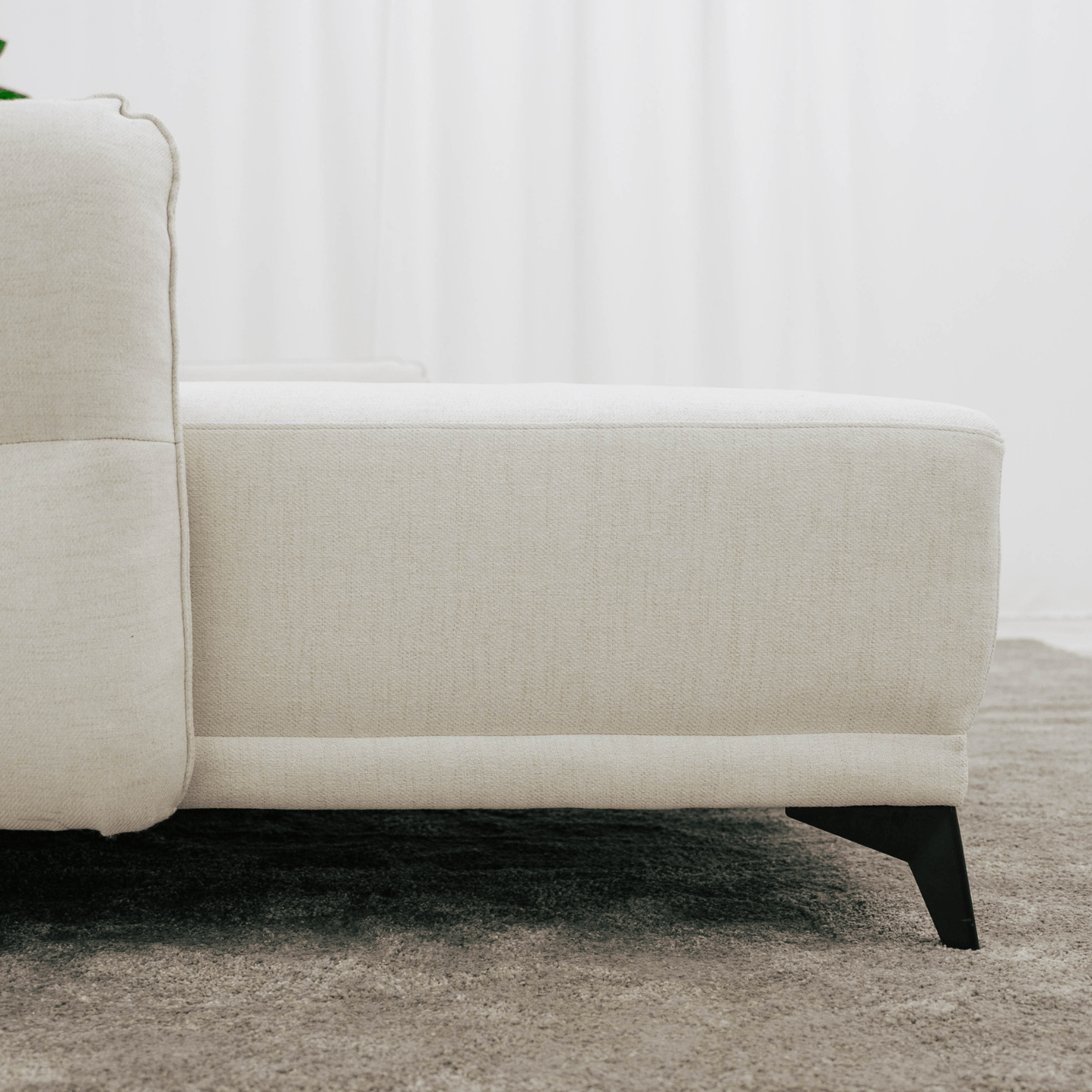 Sofá cama com chaise longue reversível bege TOBY - Gato Preto