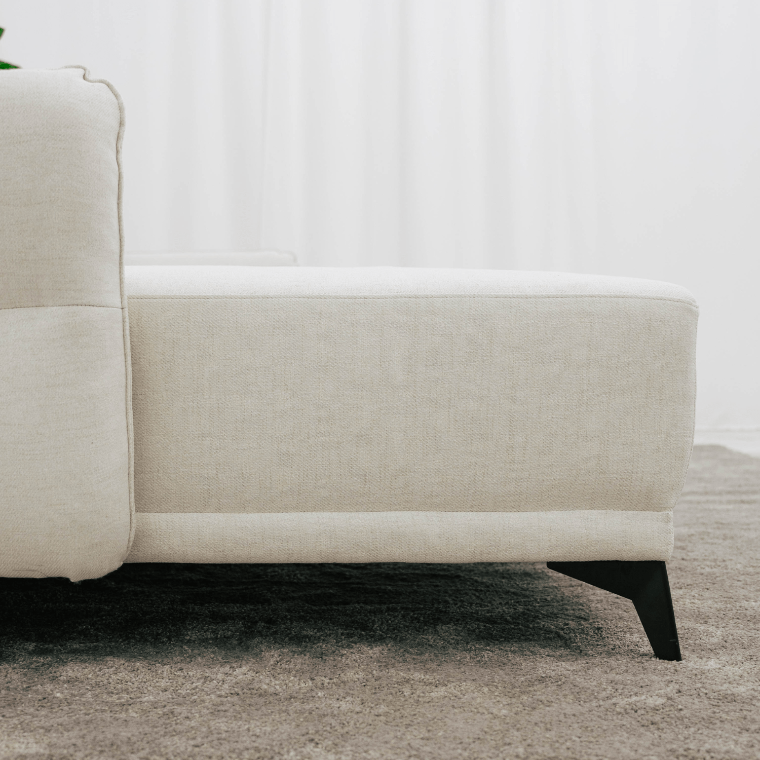 Sofá cama com chaise longue reversível bege TOBY - Gato Preto