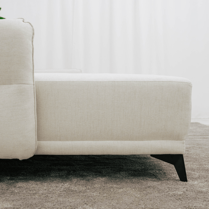 Sofá cama com chaise longue reversível bege TOBY - Gato Preto