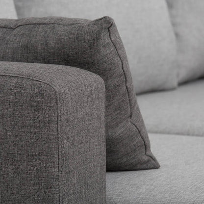 Sofá cama com chaise longue reversível bicolor LEAH - Gato Preto