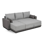 Sofá cama com chaise longue reversível bicolor LEAH - Gato Preto