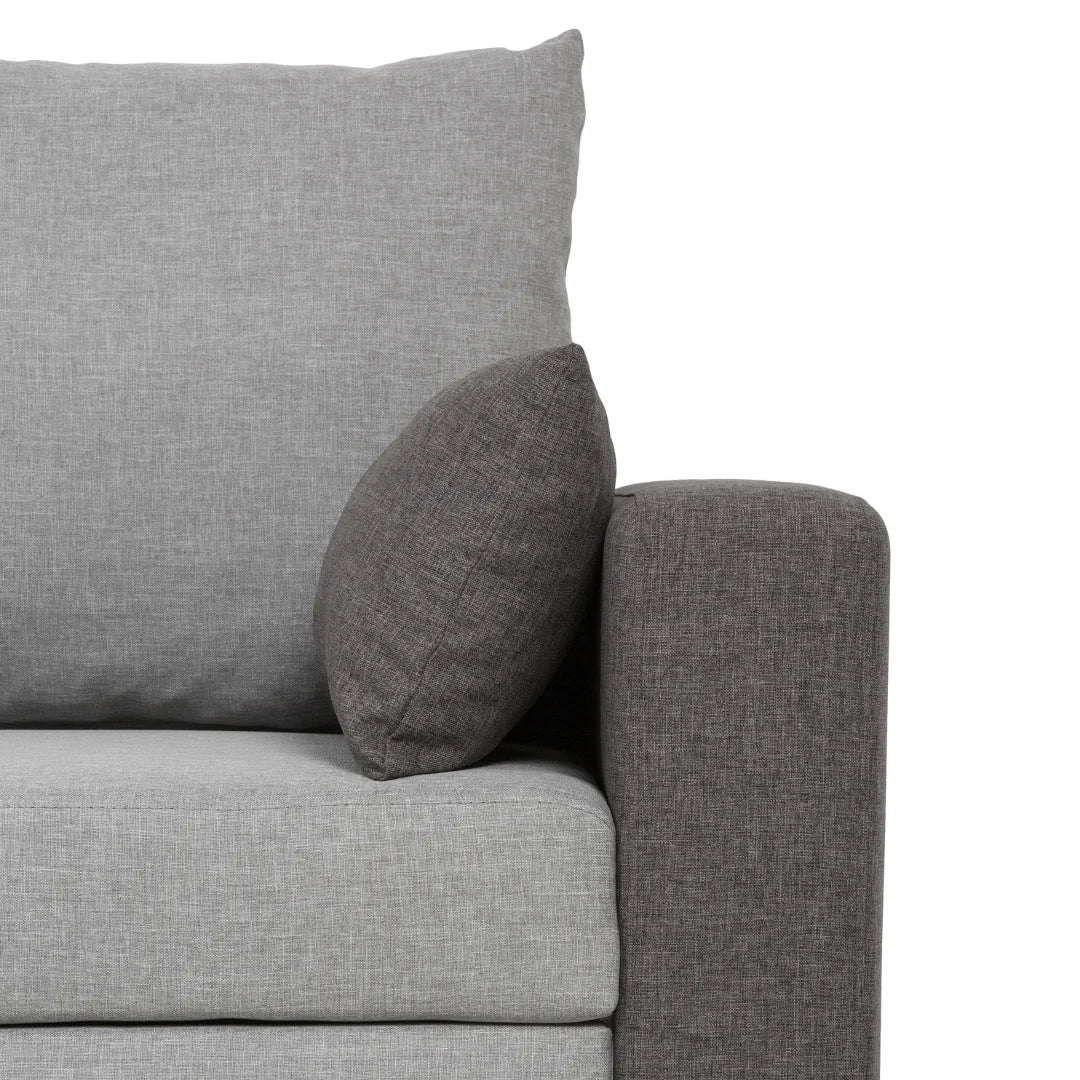 Sofá cama com chaise longue reversível bicolor LEAH - Gato Preto