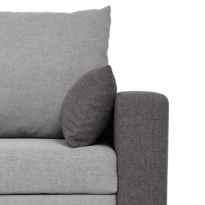 Sofá cama com chaise longue reversível bicolor LEAH - Gato Preto