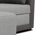 Sofá cama com chaise longue reversível bicolor LEAH - Gato Preto