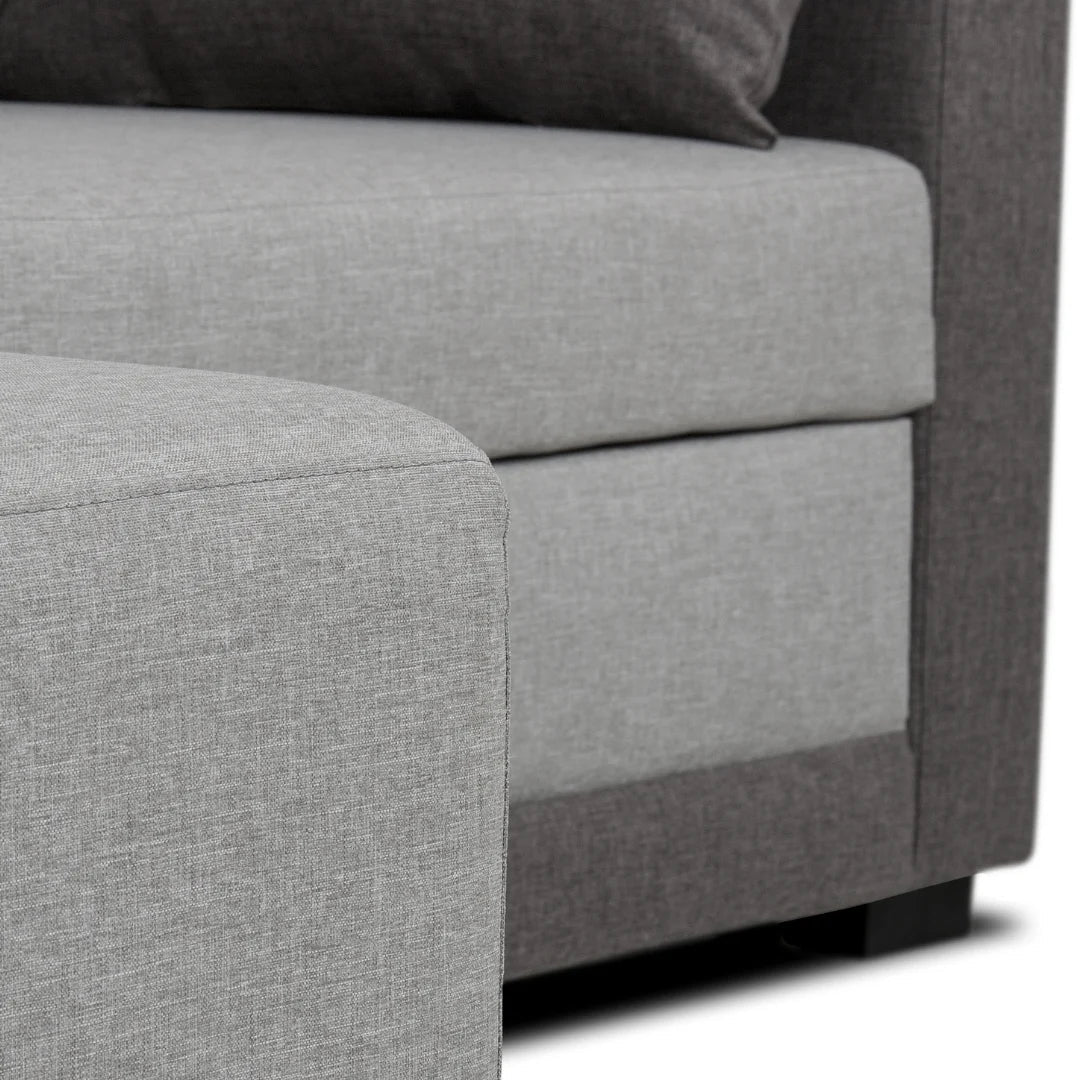 Sofá cama com chaise longue reversível bicolor LEAH - Gato Preto