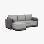 Sofá cama com chaise longue reversível bicolor LEAH - Gato Preto