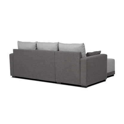 Sofá cama com chaise longue reversível bicolor LEAH - Gato Preto