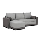 Sofá cama com chaise longue reversível bicolor LEAH - Gato Preto