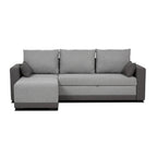 Sofá cama com chaise longue reversível bicolor LEAH - Gato Preto
