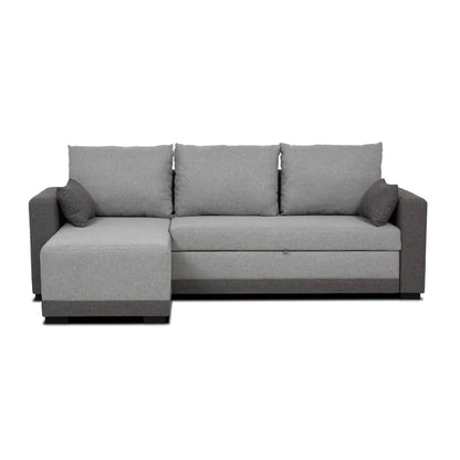 Sofá cama com chaise longue reversível bicolor LEAH - Gato Preto
