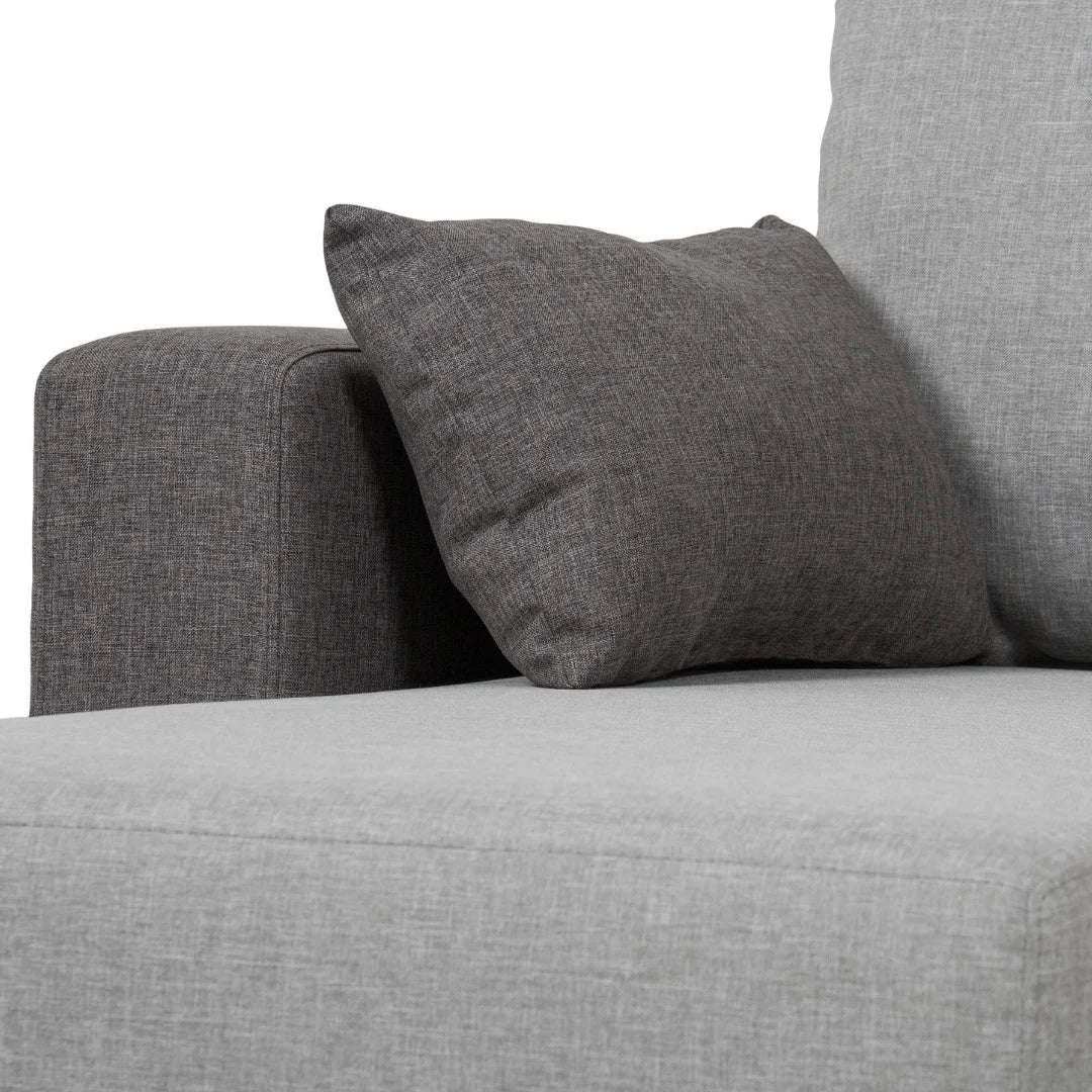 Sofá cama com chaise longue reversível bicolor LEAH - Gato Preto