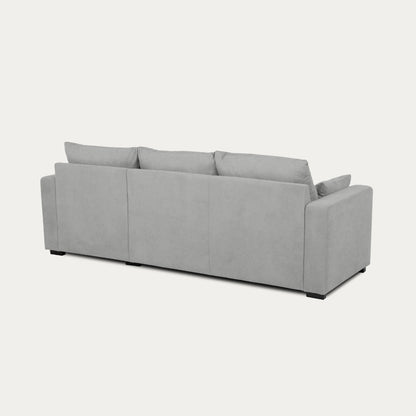 Sofá cama com chaise longue reversível cinza claro LEAH - Gato Preto