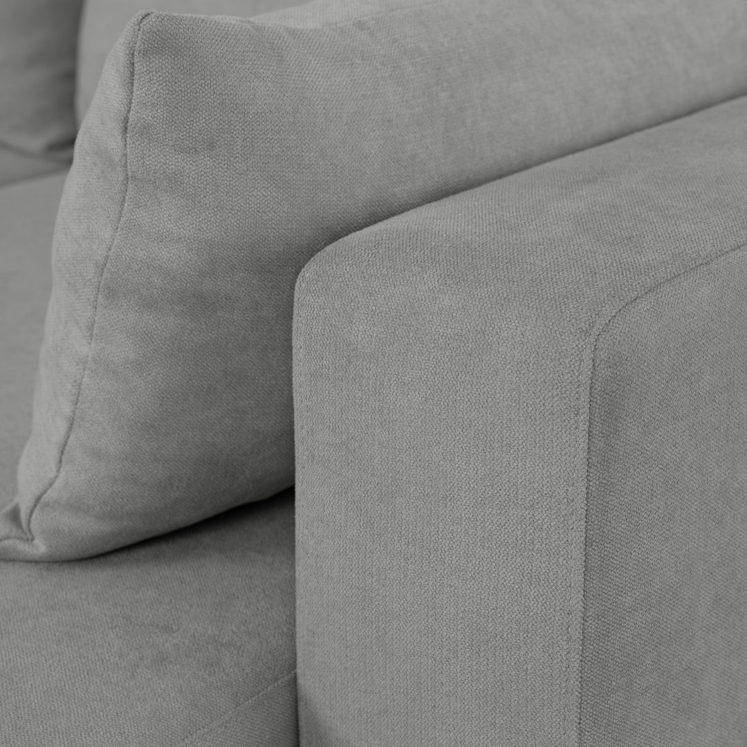 Sofá cama com chaise longue reversível cinza claro LEAH - Gato Preto